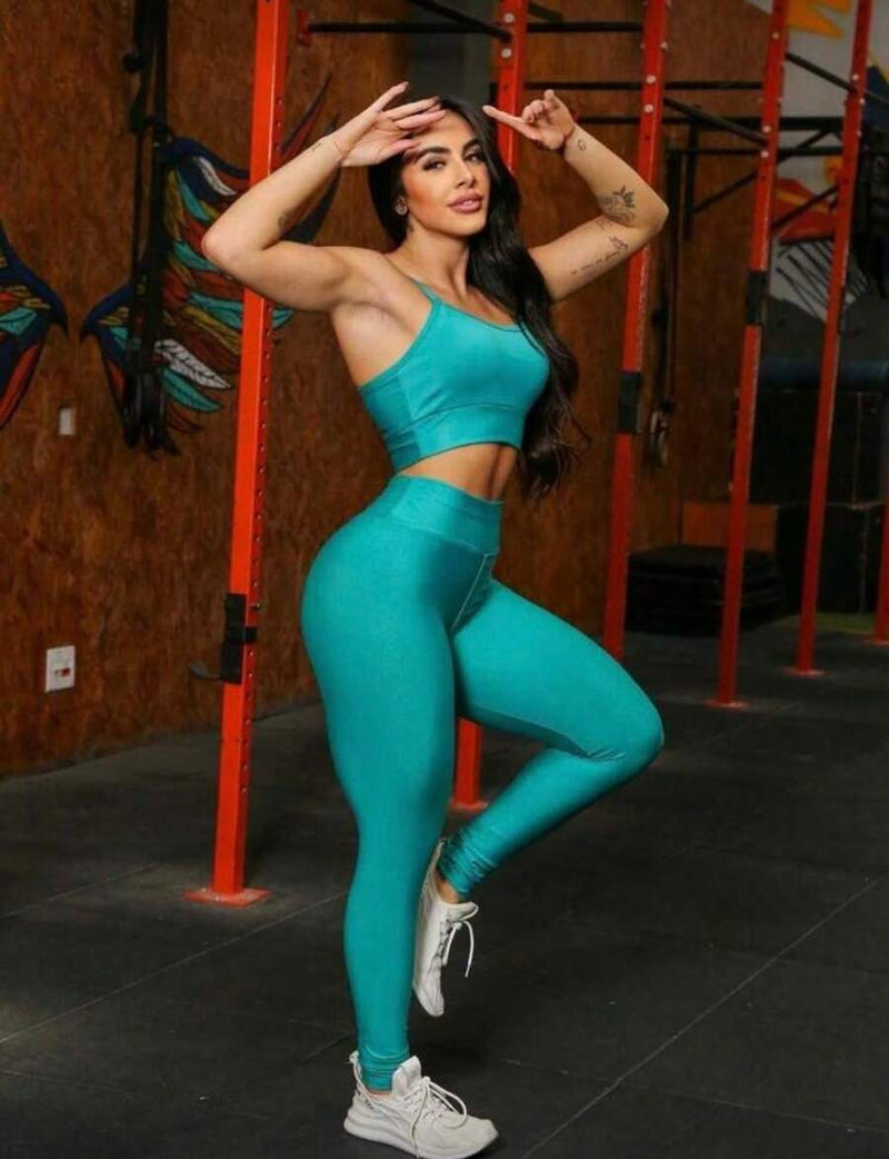 Conjunto Fitness Feminino Top e Calça Sports Treino Perfeito Tecido Premium-poucas unidades