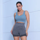 2 Peças, shorts de Ioga femininas com controle de barriga e bumbum, cintura alta, leggings para corrida, shorts de treino