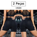 2 Peças, shorts de Ioga femininas com controle de barriga e bumbum, cintura alta, leggings para corrida, shorts de treino